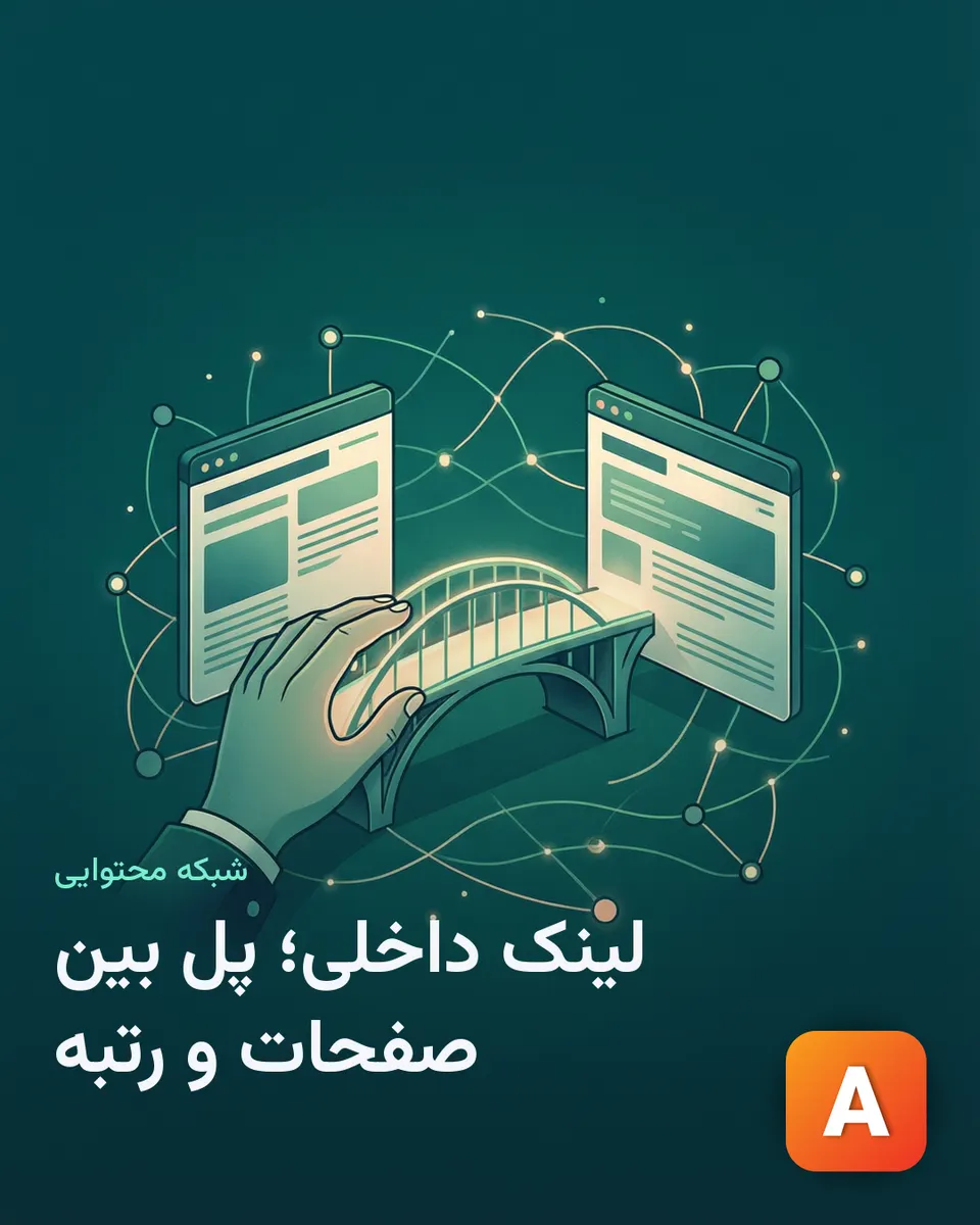 نمونۀ شبکه محتوایی با لینک داخلی: صفحۀ هاب و محور پیرامونش