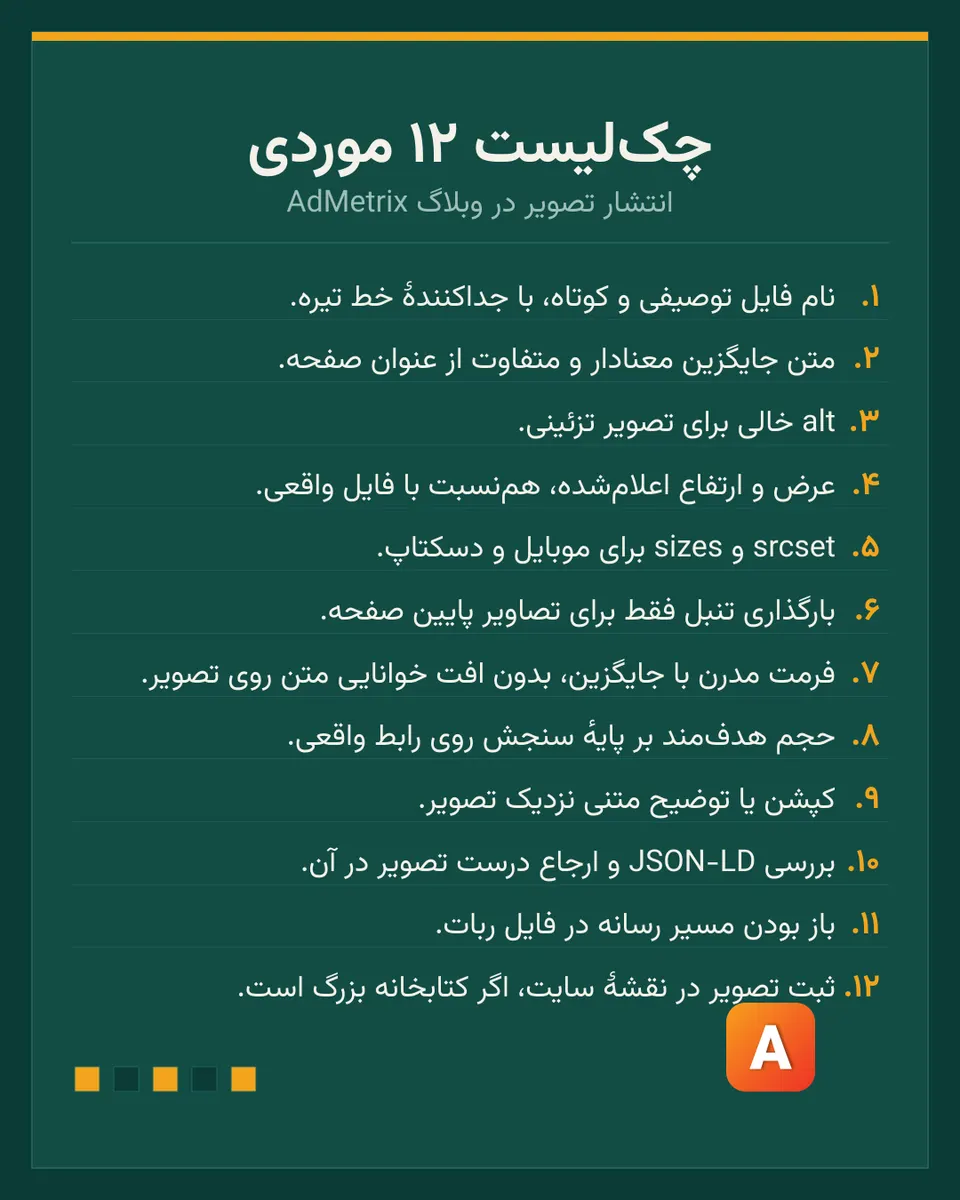 چک‌لیست دوازده موردی بهینه‌سازی تصویر برای انتشار در وبلاگ